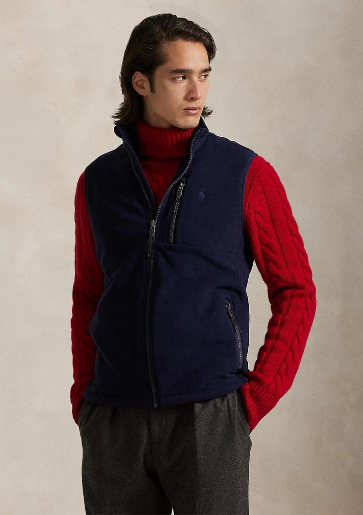 Ralph Lauren Brushed Fleece Mock neck Vest