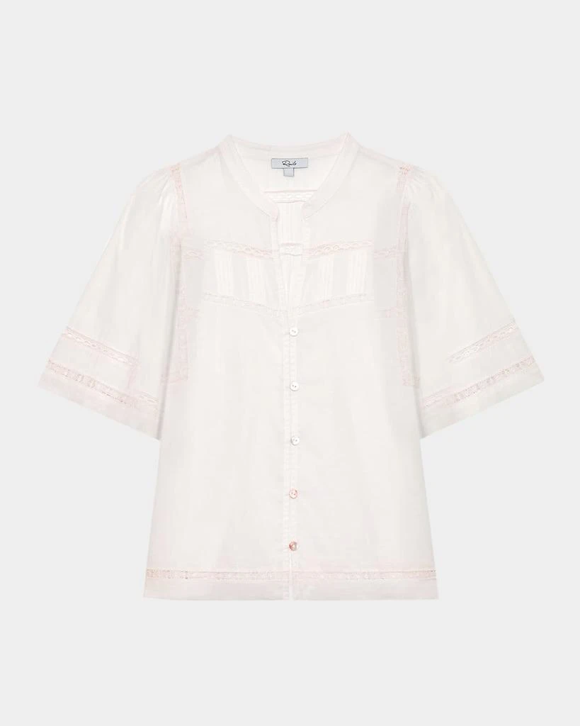 Rails Alanis Lace-Inset Poplin Shirt