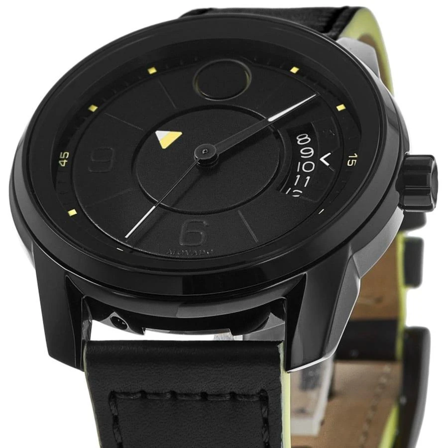 Movado Bold Verso Black Dial Leather Strap Men's Watch 3600696 2