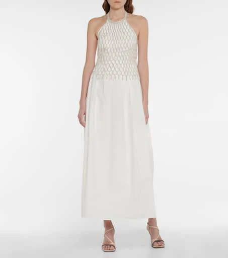 Brunello Cucinelli Embellished cotton-blend gown 2