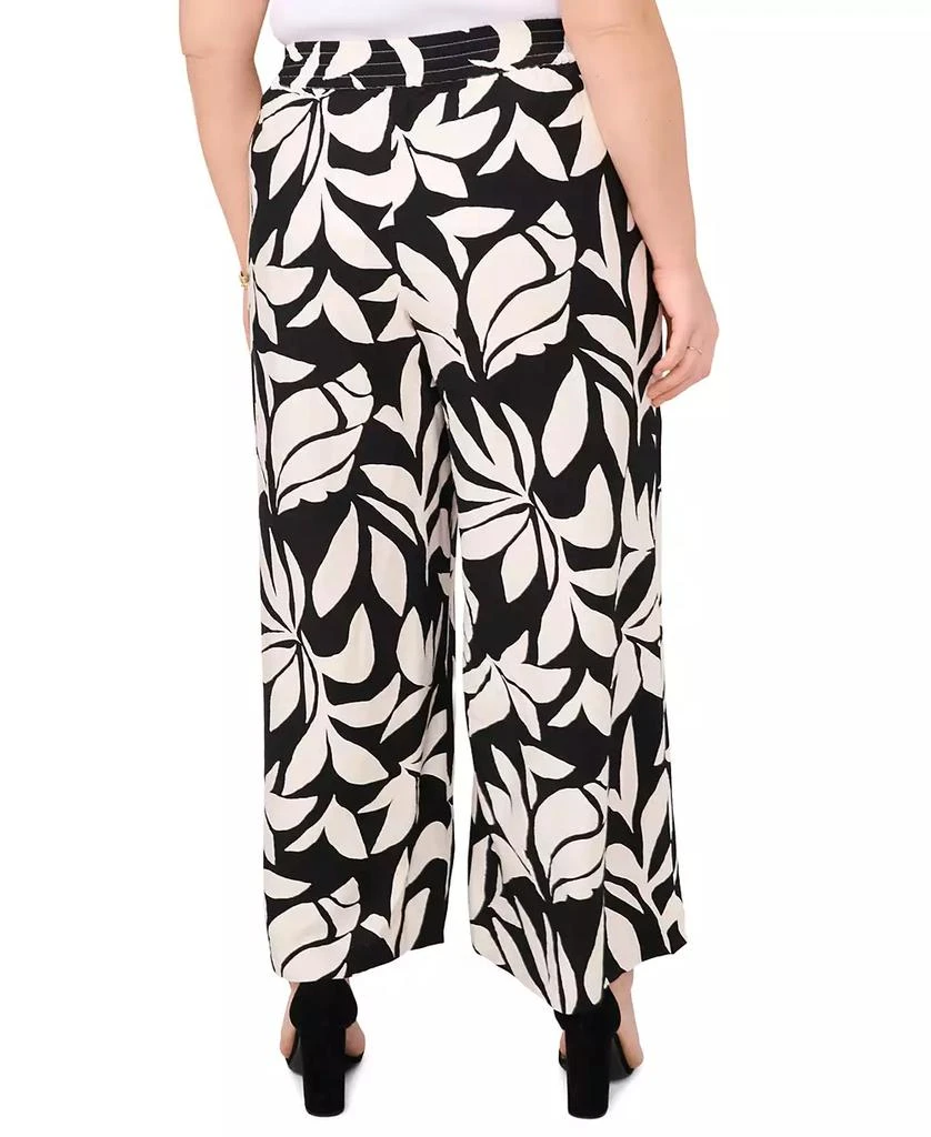 Vince Camuto Plus Size Printed Smocked-Waist Wide-Leg Pants 2