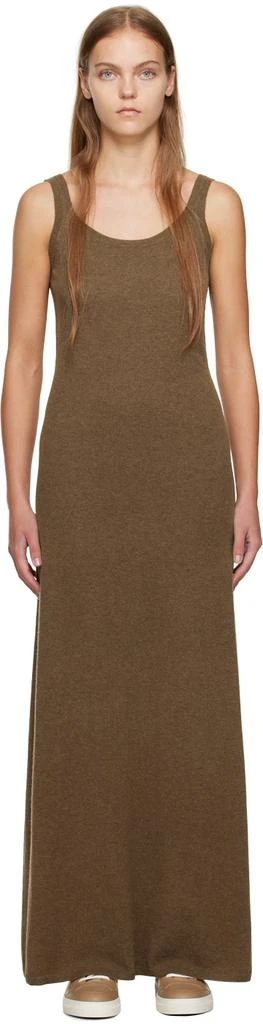 Max Mara Brown Scoop Neck Maxi Dress 1