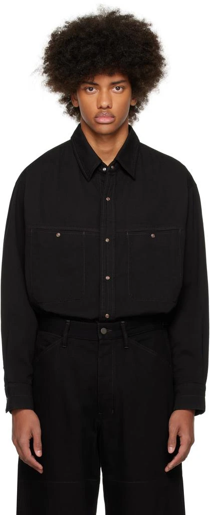 Lemaire Black Snaps Denim Shirt 1