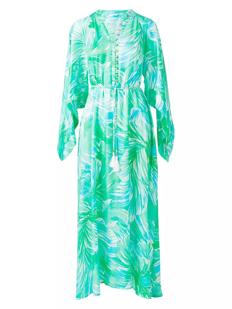 Melissa Odabash Edith Palm Print Cover-Up Maxi Dress