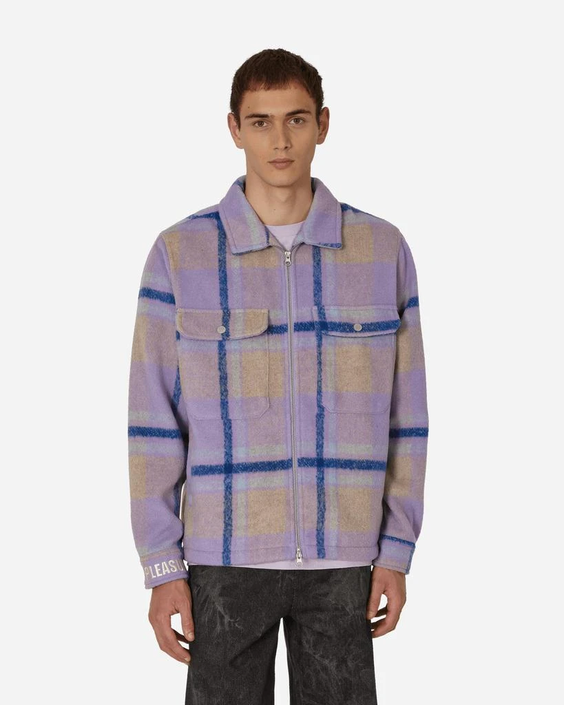 Pleasures Folklore Plaid Work Jacket Purple 1