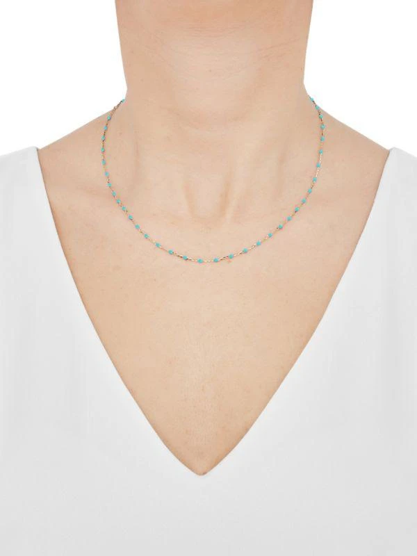 Saks Fifth Avenue 14K Yellow Gold & Enamel Beaded Cable Chain Necklace 4