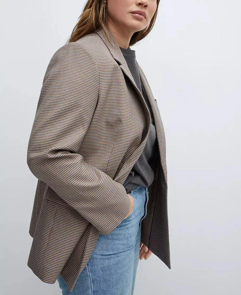 MANGO Women's Houndstooth Wool-Blend Blazer 6