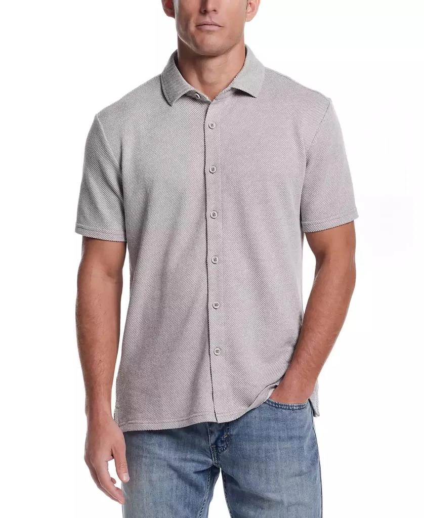 Weatherproof Vintage Men's Soft Twill Button-Front Knit Shirt 1