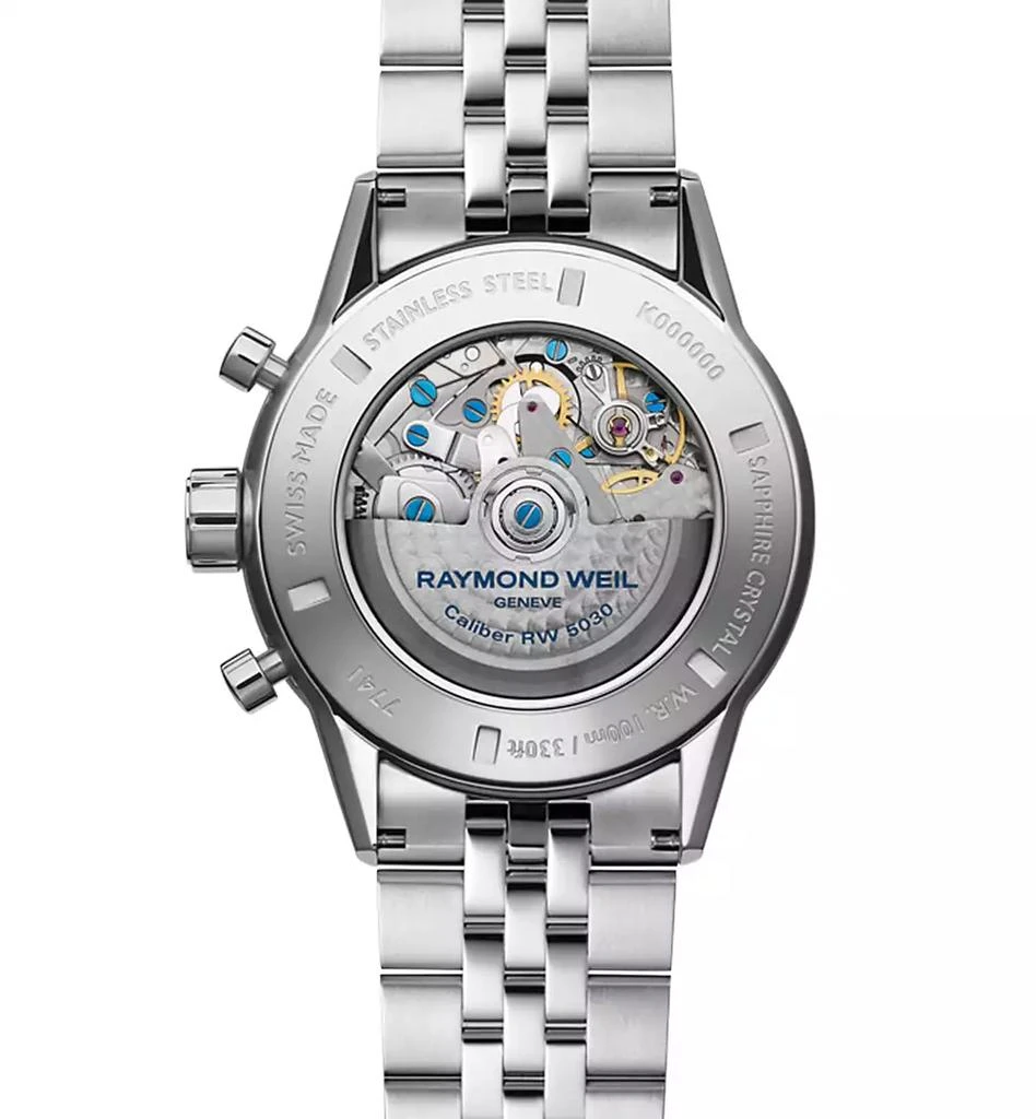 Raymond Weil Men
s Swiss Automatic Chronograph Freelancer Stainless Steel Bracelet Watch 44mm 2