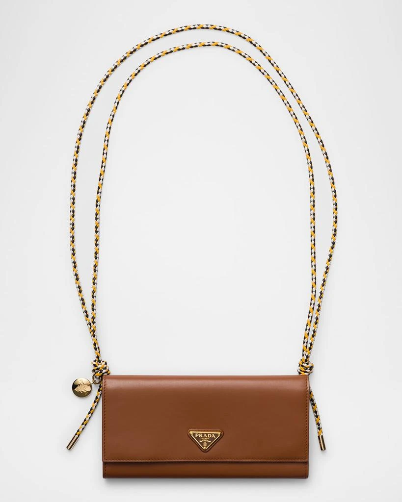Prada Leather Wallet with Braided Shoulder Strap 1