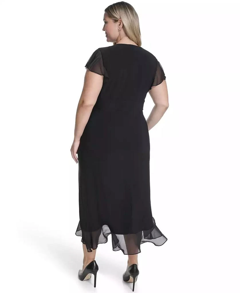 Plus Size V-Neck Flutter-Sleeve Midi Dress  On Sale Now with Up to 40% Off  | Discover Exclusive Deals & Savings at BeyondStyle  Authentic Jessica  Howard dress|women's fashion|dresses with Limited-Time Discounts,