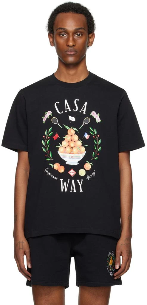 Casablanca SSENSE Exclusive Black 'Casa Way' T-Shirt 1