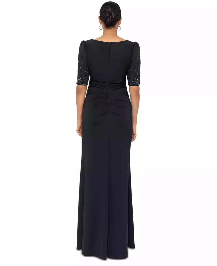 XSCAPE Women's Embellished Scuba Boat-Neck Gown 2