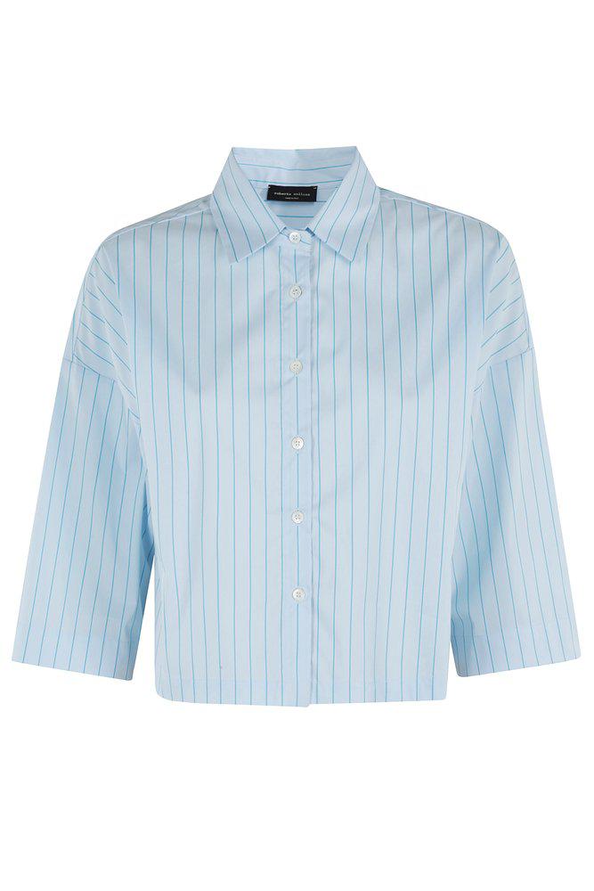 ROBERTO COLLINA Roberto Collina Striped Cropped Shirt
