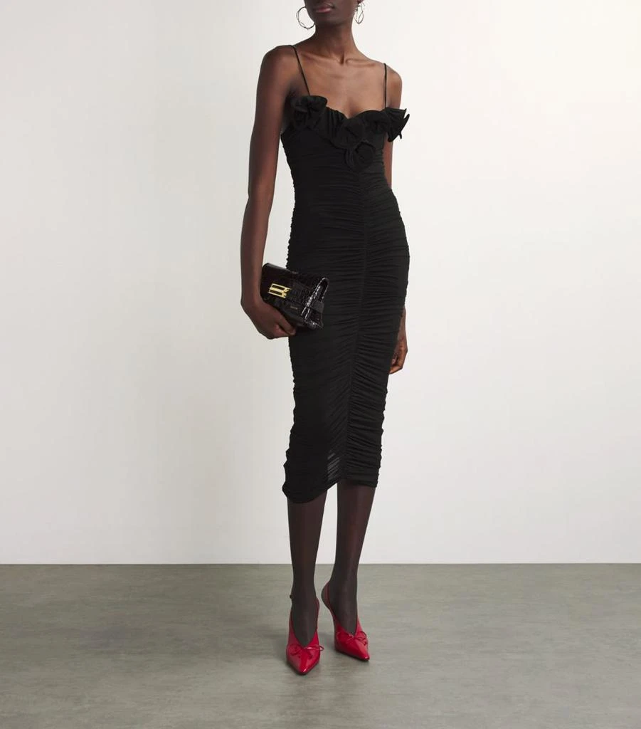 Magda Butrym Ruched Rose Midi Dress 2