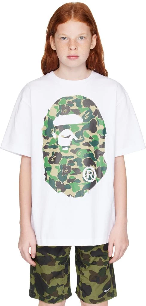 Bape Kids White ABC Camo Big Ape Head T-shirt 1
