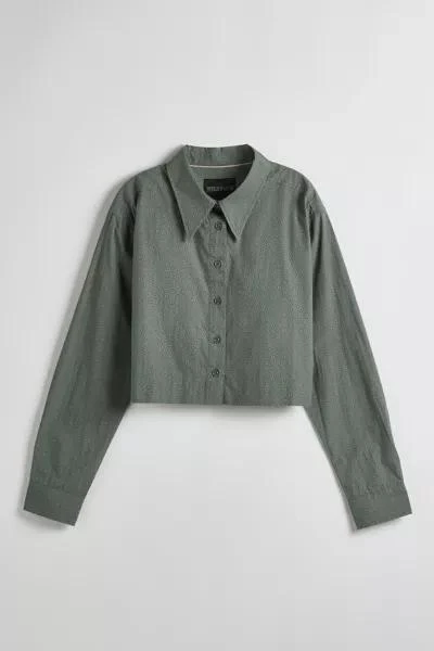 WILDFANG WILDFANG The Essential Long Sleeve Cropped Button Up Shirt 2