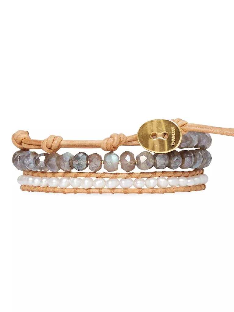 Chan Luu 18K-Gold-Plated &amp; Multi-Gemstone Beaded Wrap Bracelet 3