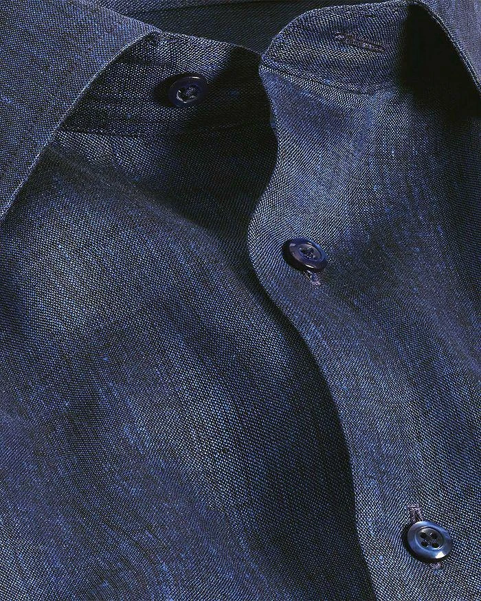 David Donahue Trim Fit Linen Solid Dress Shirt 2