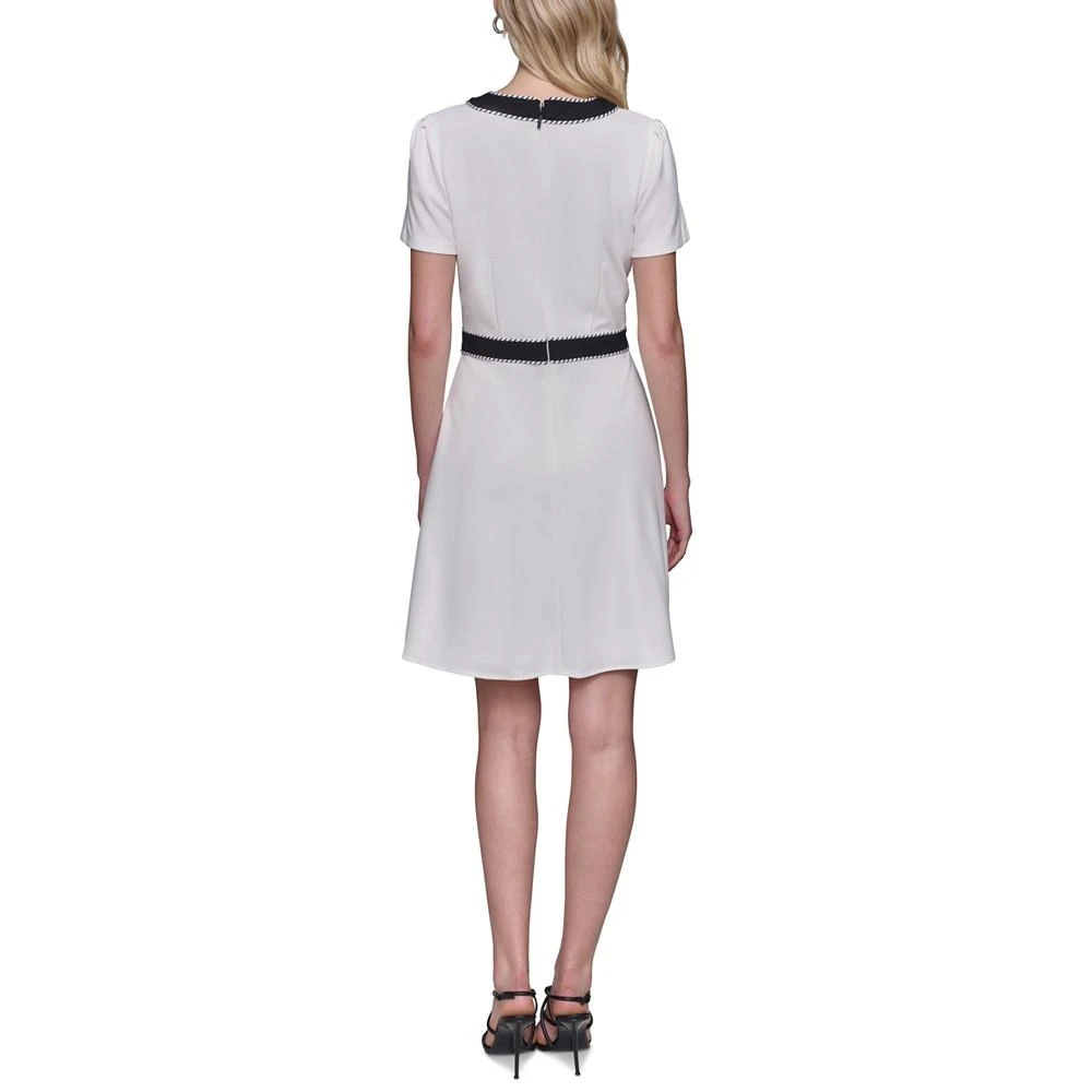 KARL LAGERFELD PARIS Women's Two-Tone Button-Front Dress 2