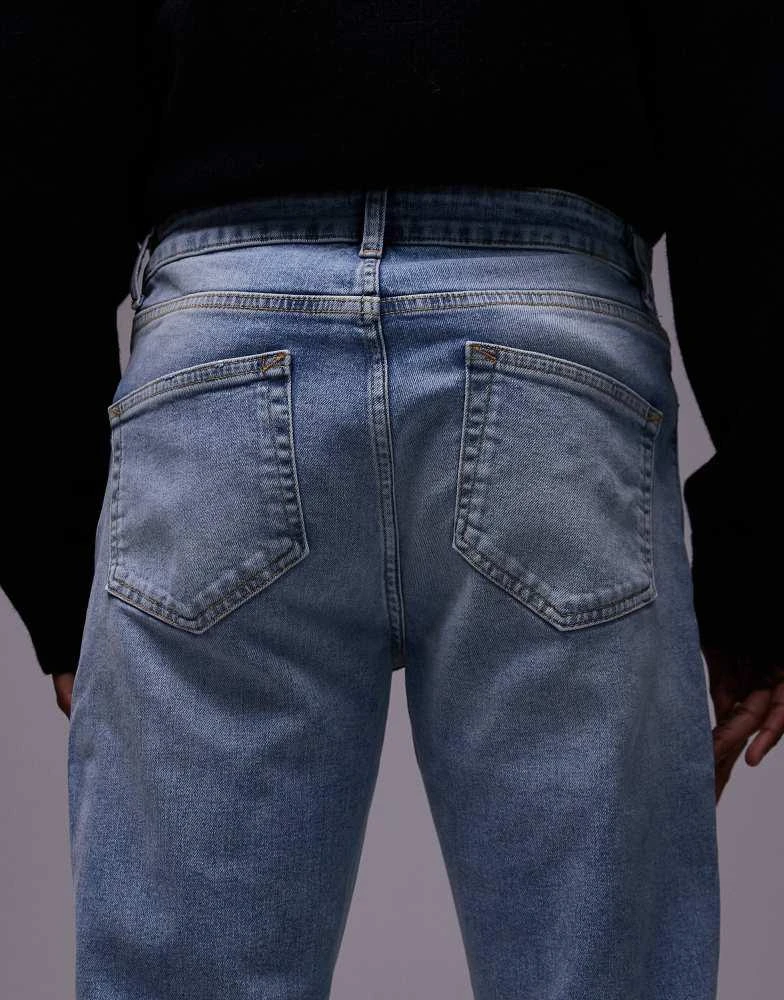 Topman Topman stretch skinny jeans in light wash blue 4
