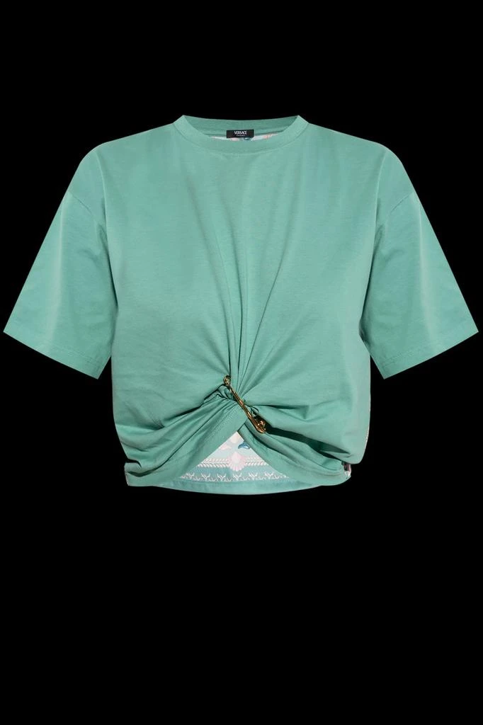 Versace Versace Safety Pin Detailed Crewneck T-Shirt 1