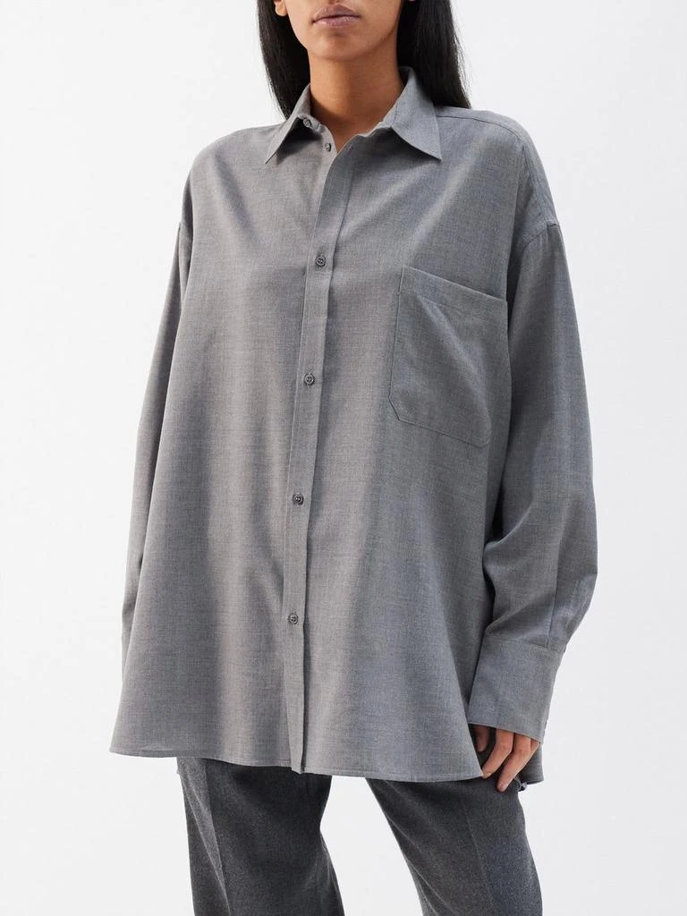 Raey Oversized wool and cashmere blend split-hem shirt 3