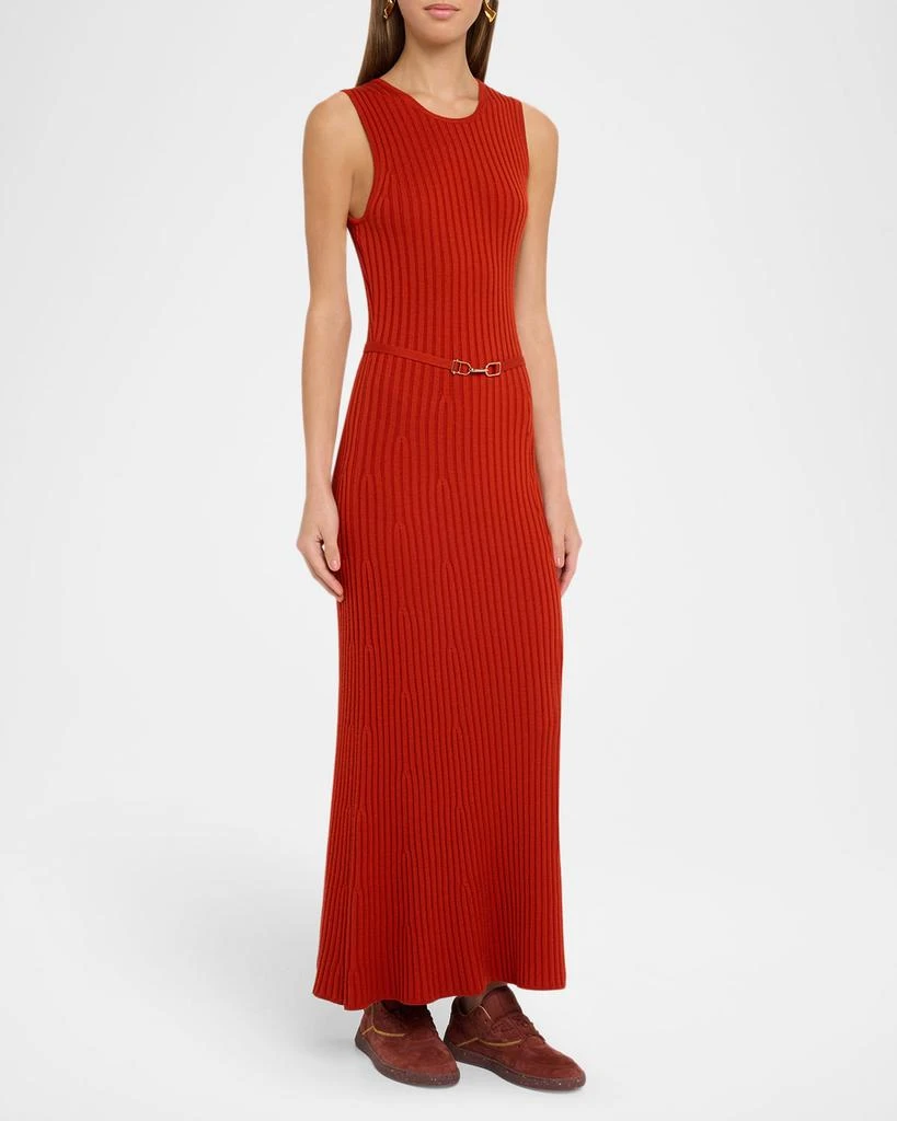 Gabriela Hearst Meier Belted Cashmere Rib Midi Dress 4