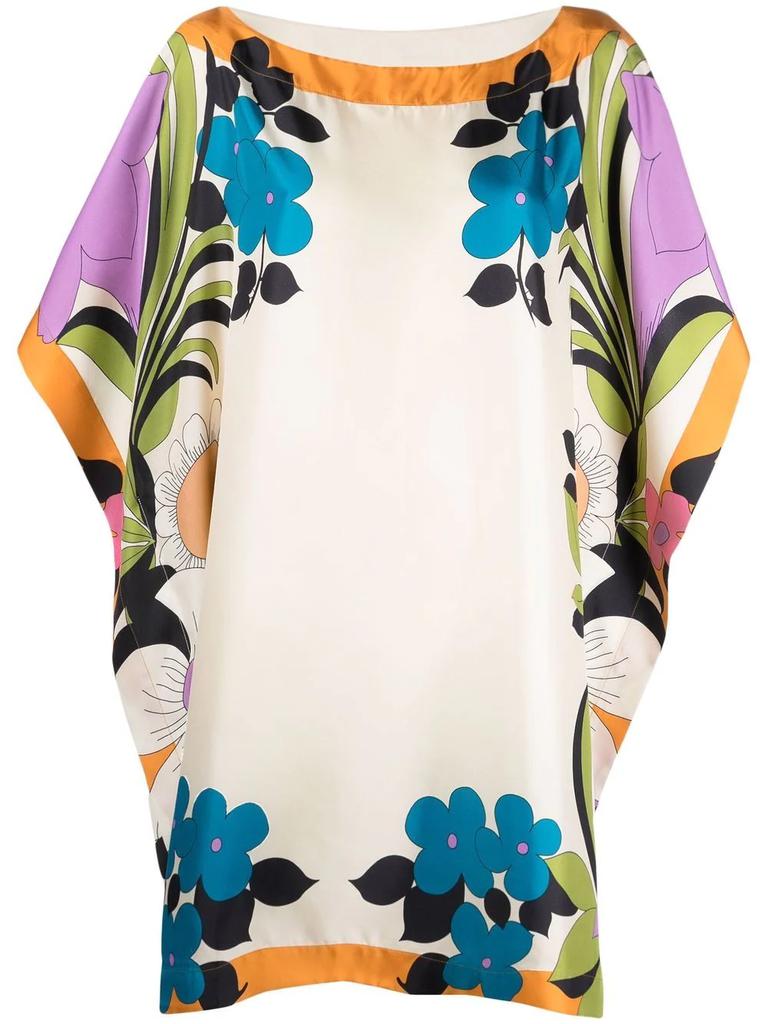 La DoubleJ floral-print silk dress - women -  -  - White