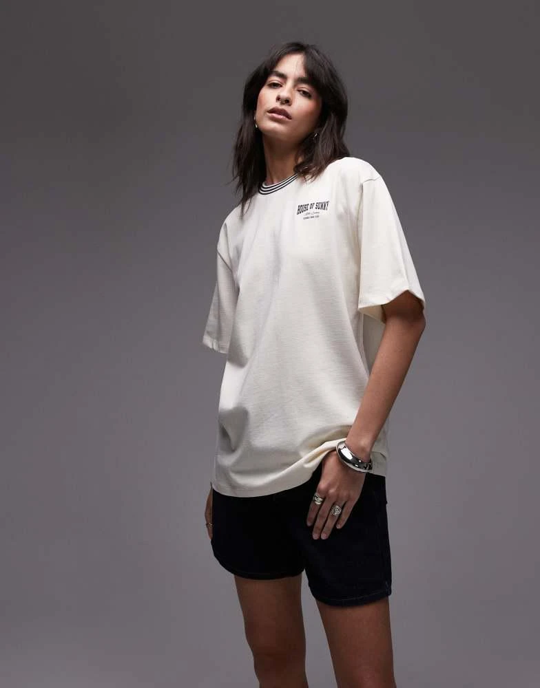 House Of Sunny House of Sunny motor services classic fit t-shirt in oat 1