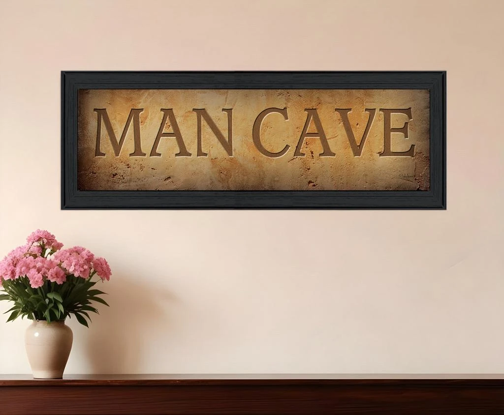 Hivvago Man Cave 1 Black Framed Print Wall Art