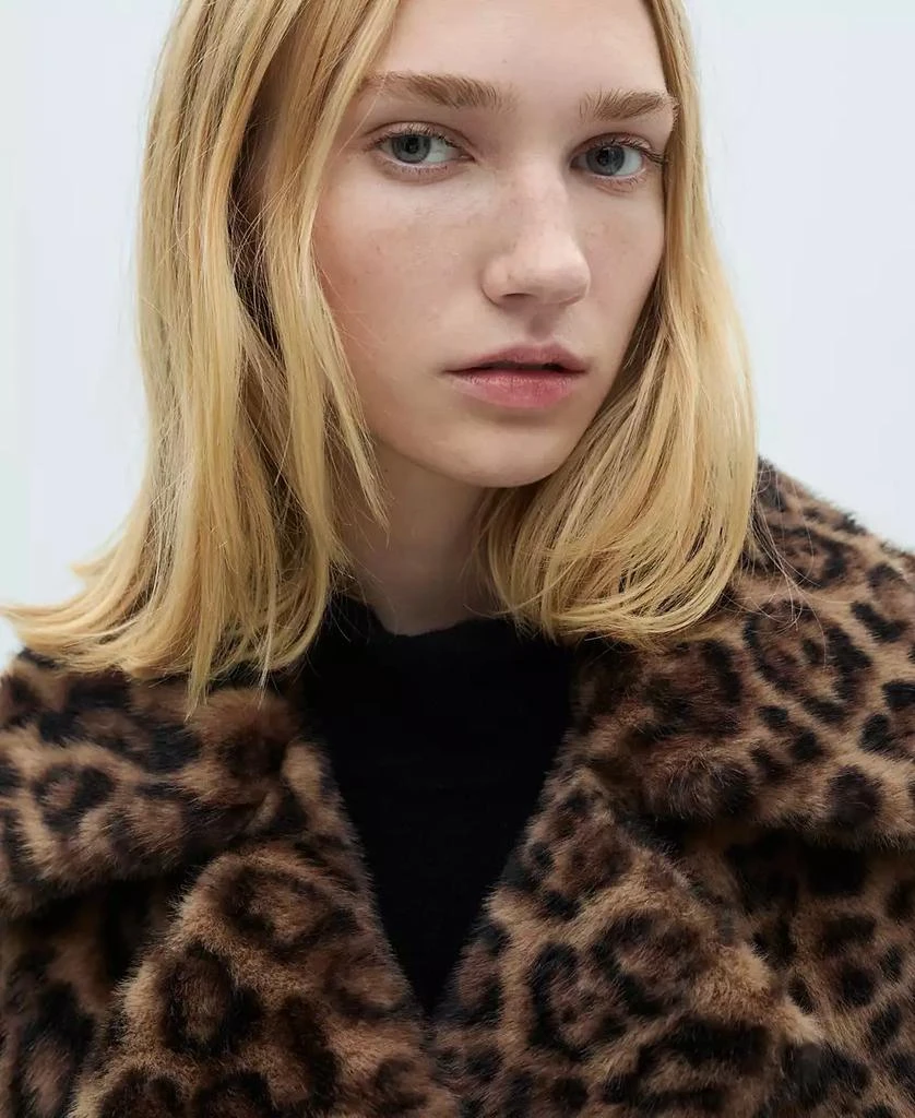 Mango Women's Leopard Regular Coat 7
