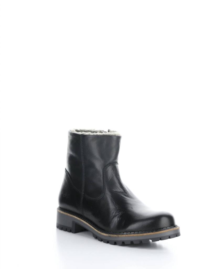 BOS & CO Women's Calib Round Toe Boots In Black Feel