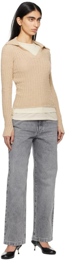 mfpen Beige Open Placket Polo 4