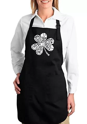 LA Pop Art Full Length Word Art Apron - Kiss Me I
m Irish