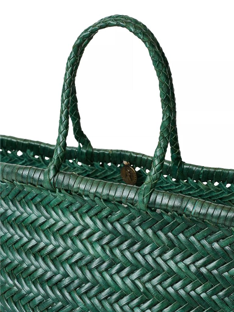 トートバッグ Dragon Diffusion TRIPLE JUMP SMALL - Woven leather bag Dragon Diffusion - Triple Jump Small Dark Brown