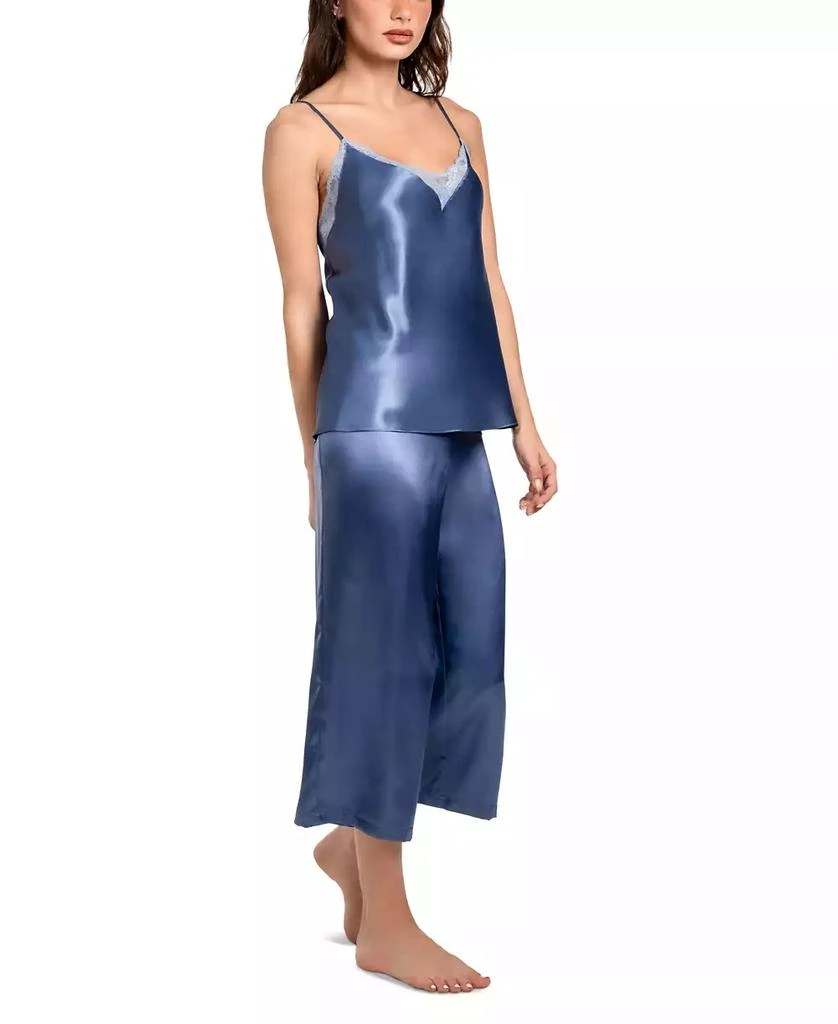Linea Donatella Women's Flying Garden Cropped Satin Pajama Set 3