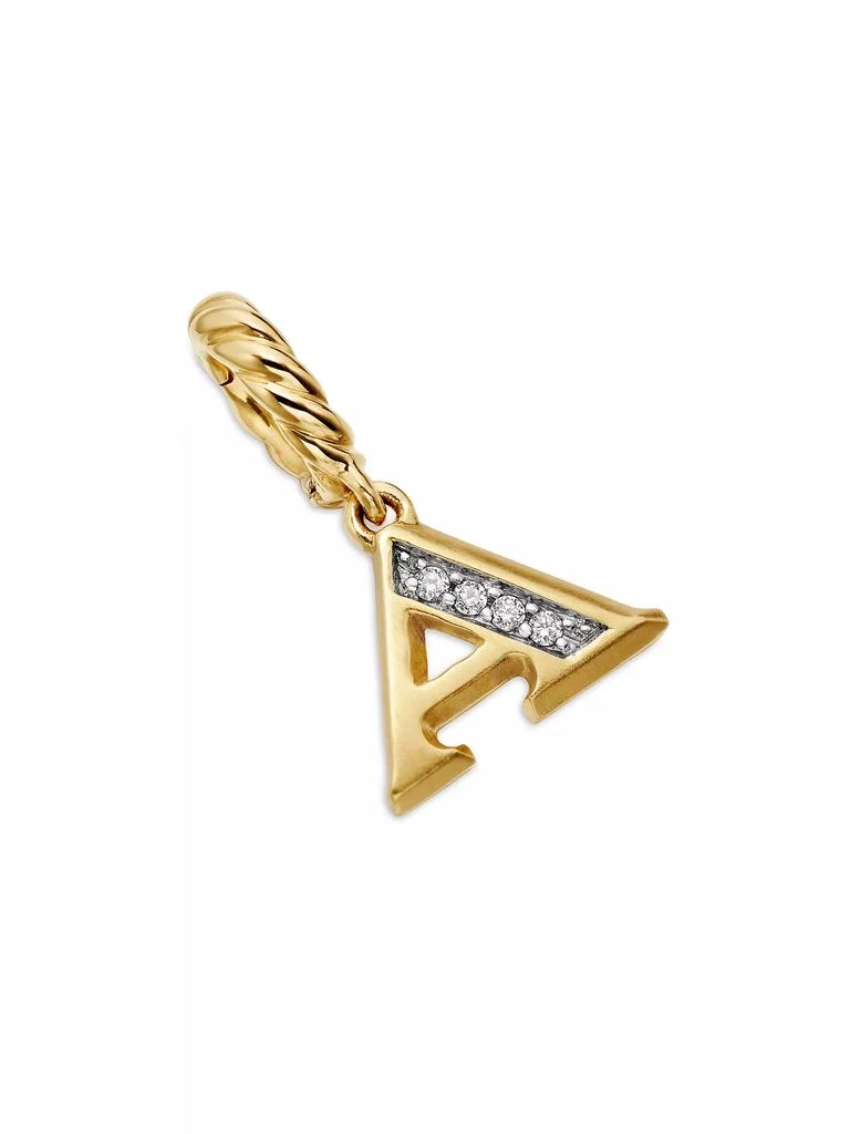 David Yurman Pavé Initial Pendant in 18K Yellow Gold 3