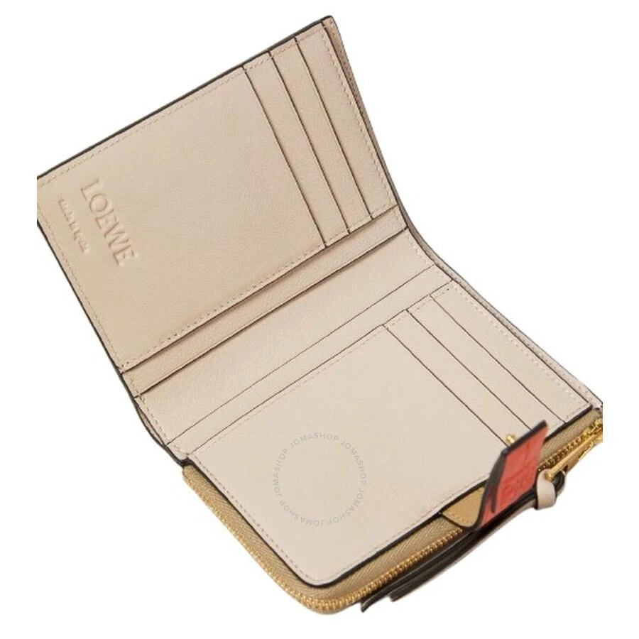 Loewe Slim Zip Bifold Compact Wallet - Clay Green/Vivid Orange 3