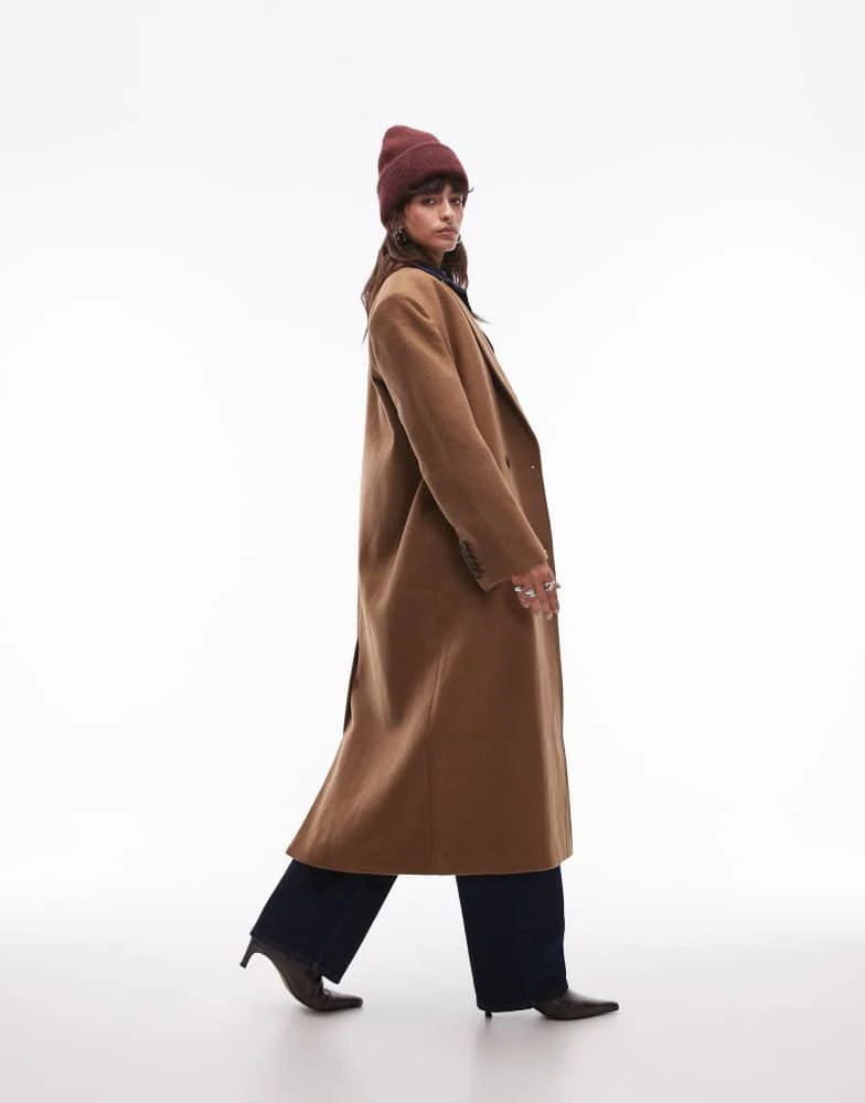 Topshop Topshop premium formal coat with wool in camel 4