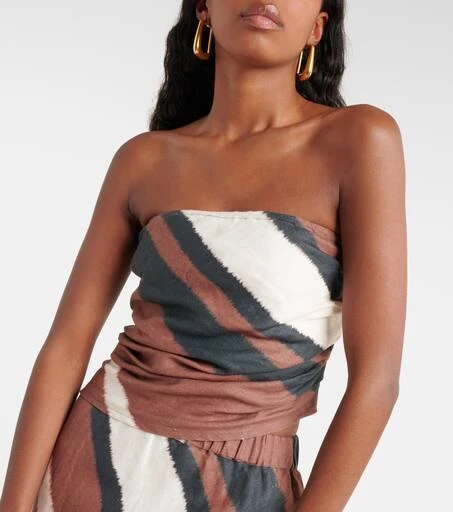 Faithfull Setubal striped linen tube top 4