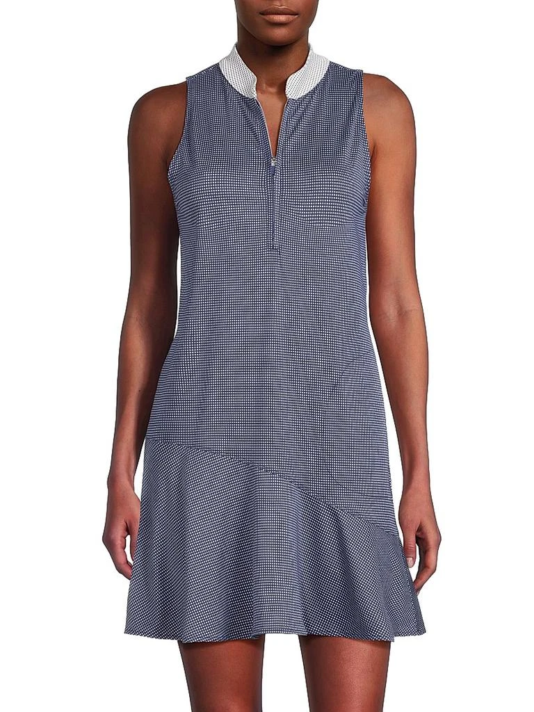 Zero Restriction Izzy Micro-Dot Front-Zip Minidress 3