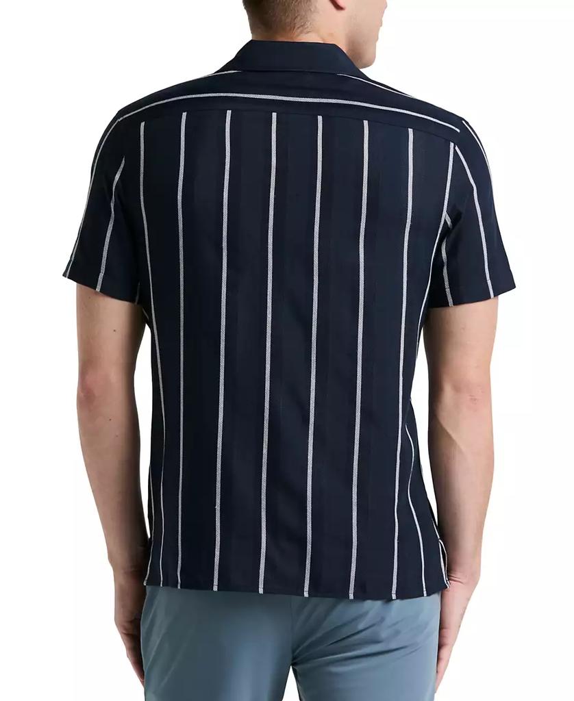 Perry Ellis Men's Short Sleeve Striped Button-Front Camp Shirt