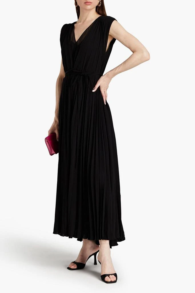 Valentino Wrap-effect pleated silk-crepe maxi dress 2