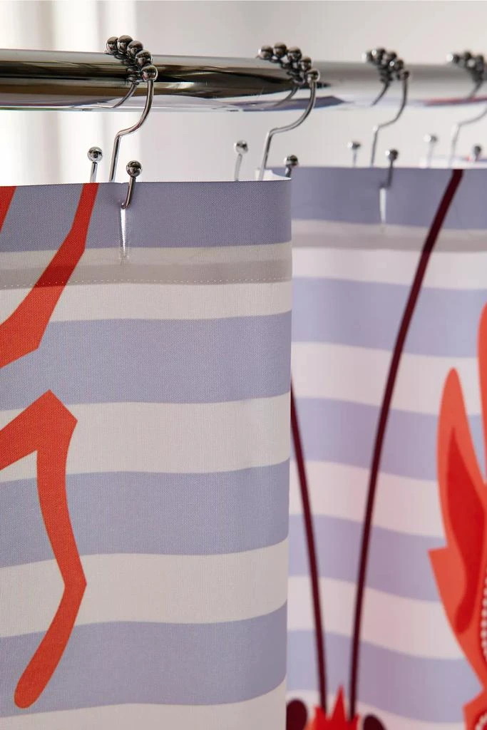 Urban Outfitters Lobster Dance Patterned Shower Curtain 3