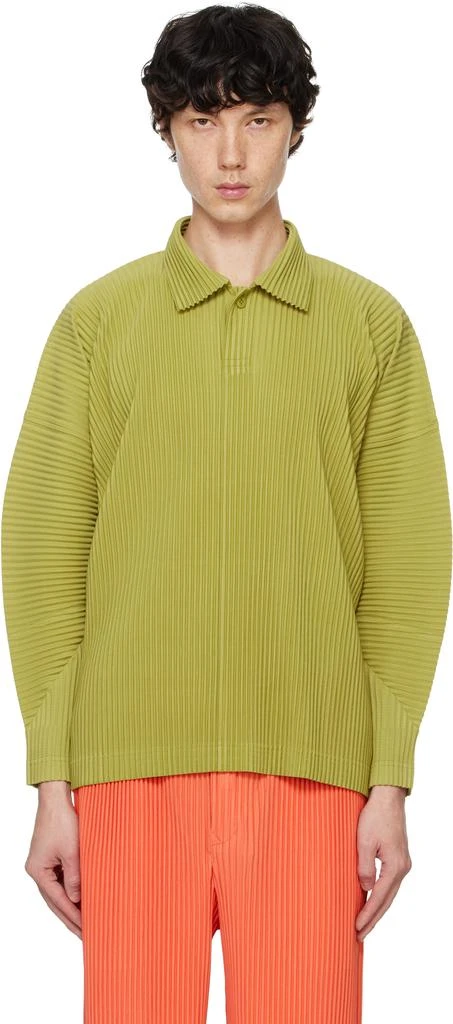 Homme Plissé Issey Miyake Green Monthly Color October Polo 1