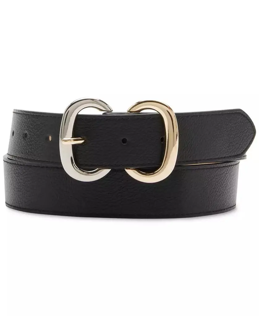 Steve Madden Women's Two-Tone Double Buckle Belt