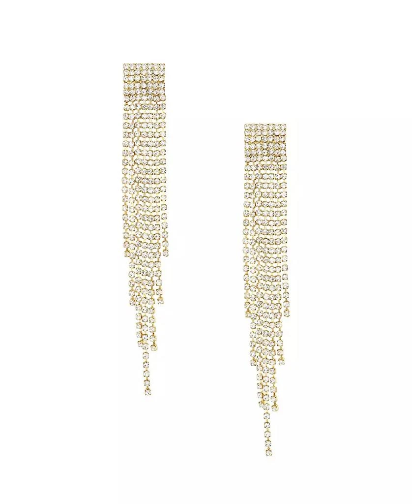 Ettika Jewelry Crystal Fringe Earrings in 18K Gold Plating