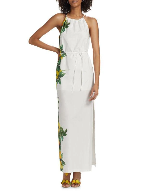 Amanda Uprichard Alicanta Lemon Cotton Maxi Dress 1