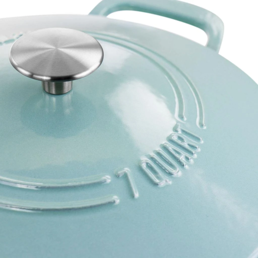 Martha Stewart Enameled Cast Iron 7 Quart Dutch Oven with Lid in Turquoise 6